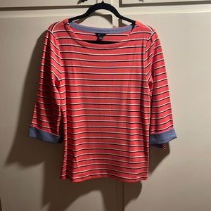 NWT Nautica, coral, three-quarter sleeve top.